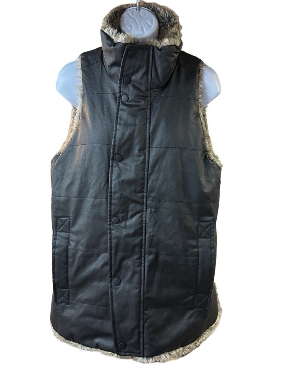 Tuckernuck Emilia Wax/Faux Fur Reversible Vest Size Small EUC!